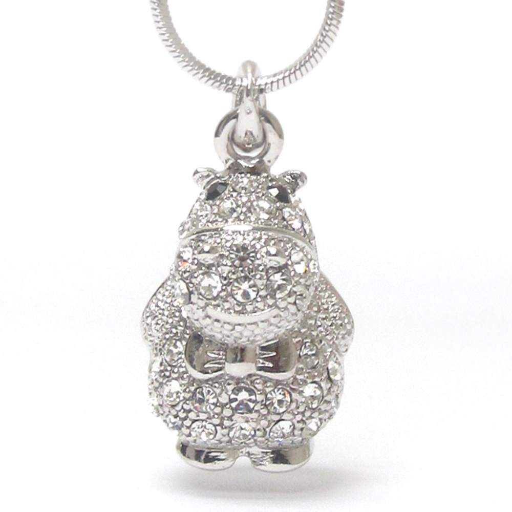 Hippo  Swarovski Crystal Element Necklace